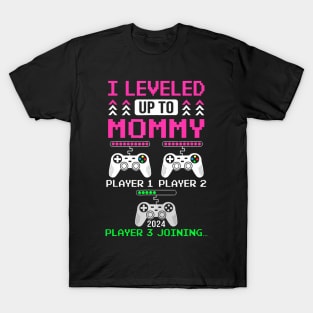 Leveled Up To Mommy Again Gamer Mom Est 2024 T-Shirt